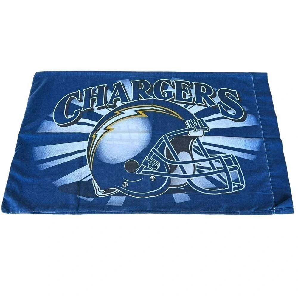 VTG NFL Chargers Double-Sided Standard Pillowcase San Diego Los Angeles Bolts